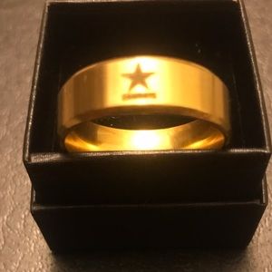 DALLAS COWBOYS SIZE 14 MEN NFL RING 3x GOLD PLATED .925 STERLING SILVER &POSTERS